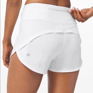 White Lululemon Speedup shorts
